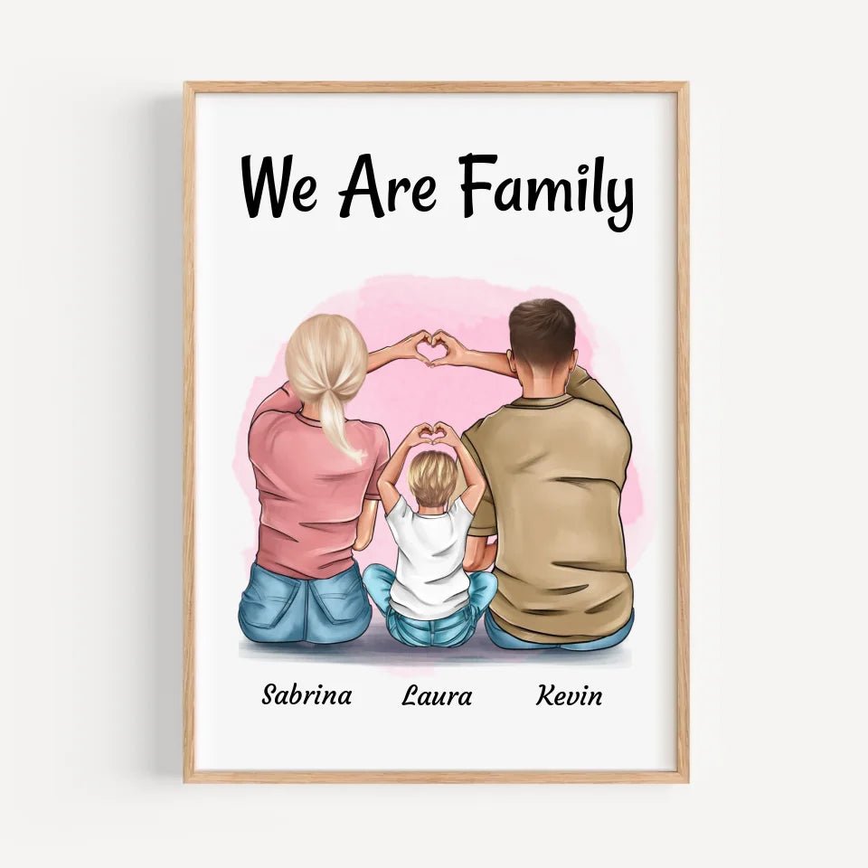 Familie Mama Papa Kind Poster Geschenk personalisiert - Cantty
