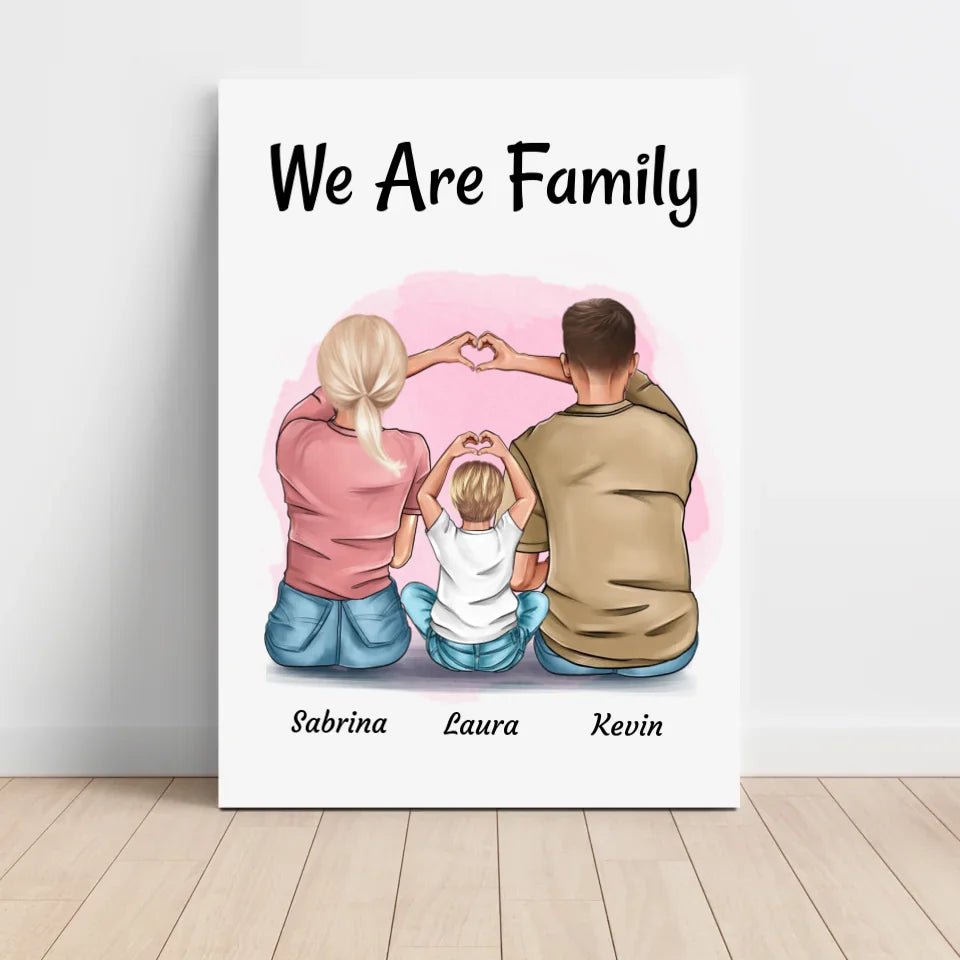 Familie Mama Papa Kind Poster Geschenk personalisiert - Cantty