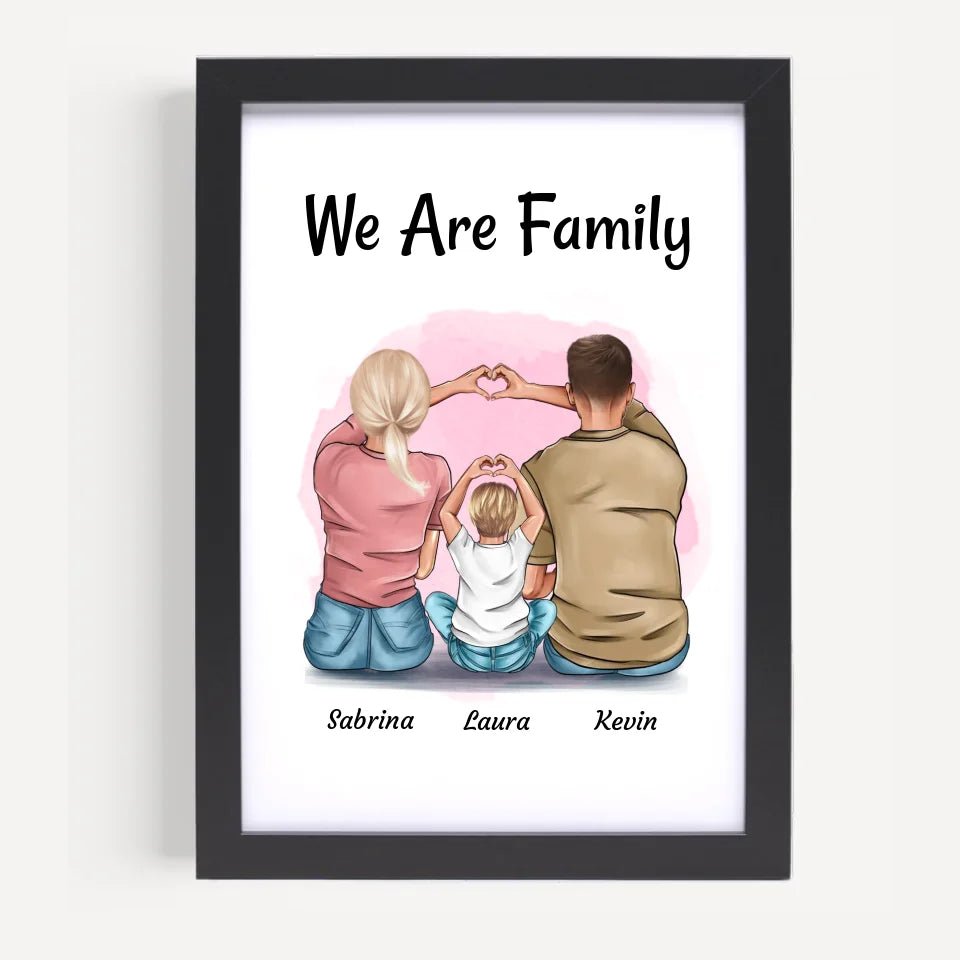 Familie Mama Papa Kind Poster Geschenk personalisiert - Cantty