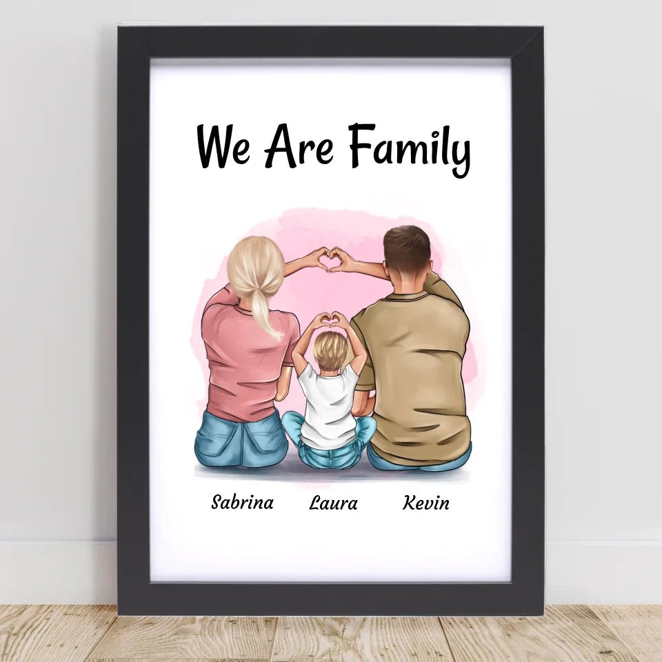 Familie Mama Papa Kind Poster Geschenk personalisiert - Cantty