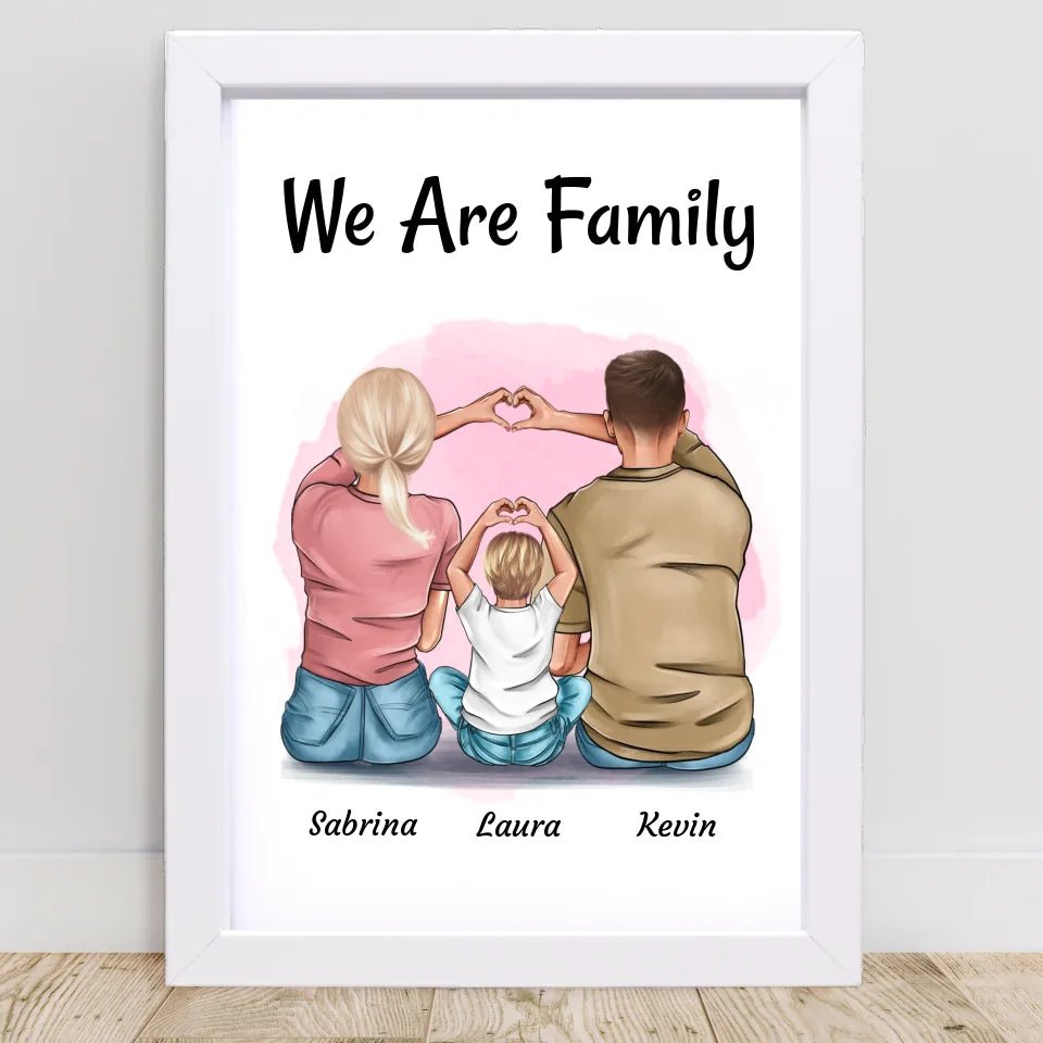 Familie Mama Papa Kind Poster Geschenk personalisiert - Cantty