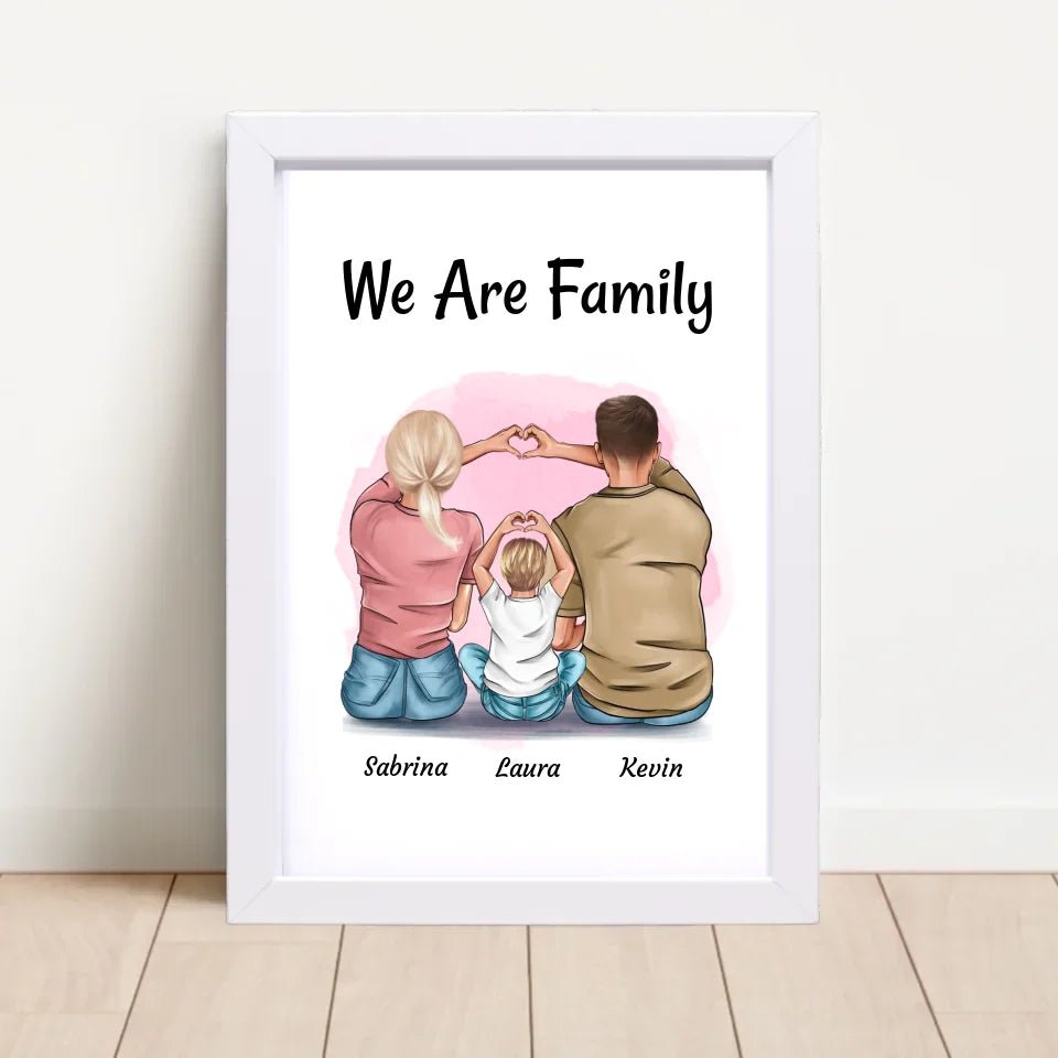 Familie Mama Papa Kind Poster Geschenk personalisiert - Cantty