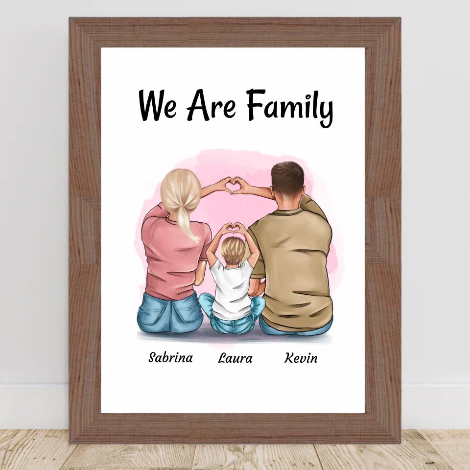 Familie Mama Papa Kind Poster Geschenk personalisiert - Cantty