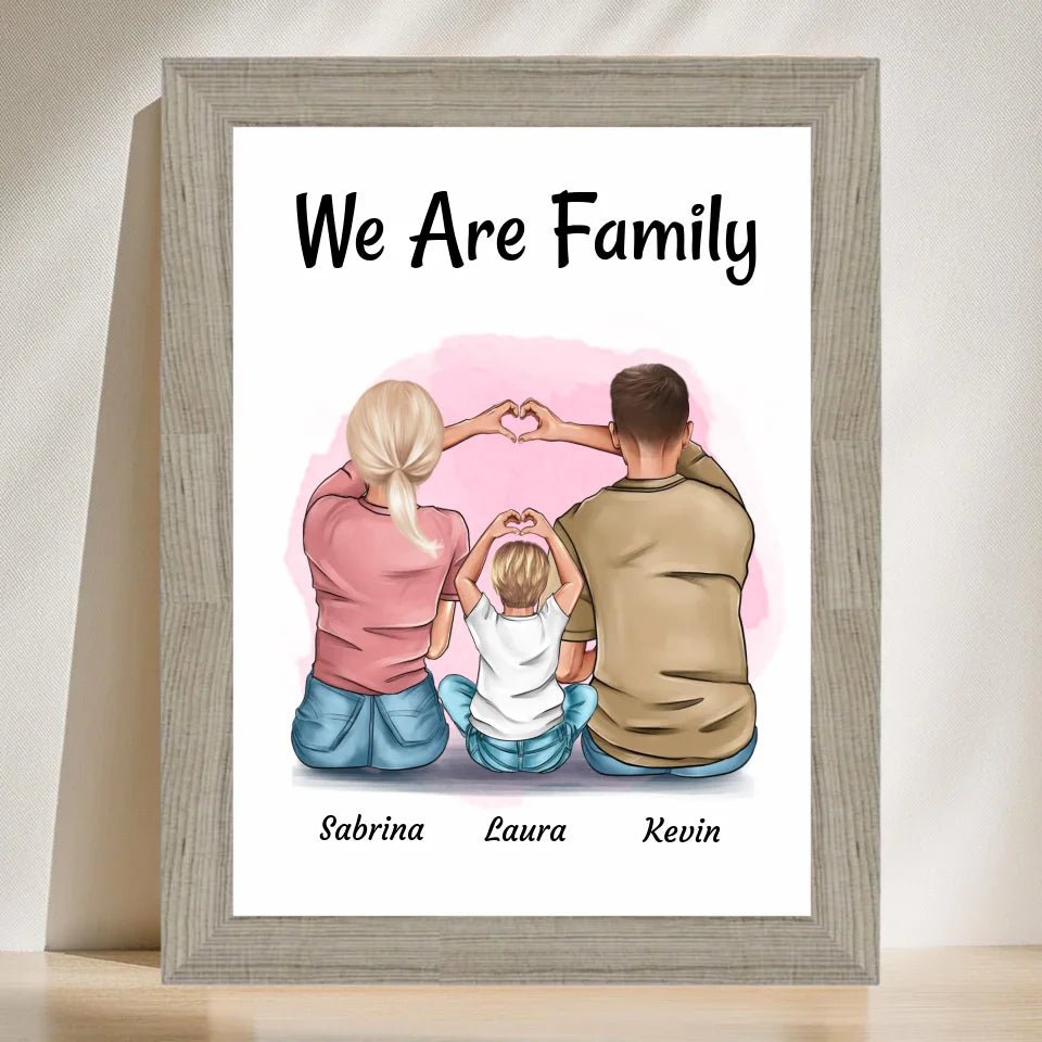 Familie Mama Papa Kind Poster Geschenk personalisiert - Cantty
