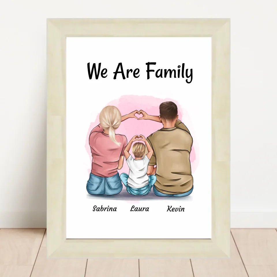 Familie Mama Papa Kind Poster Geschenk personalisiert - Cantty