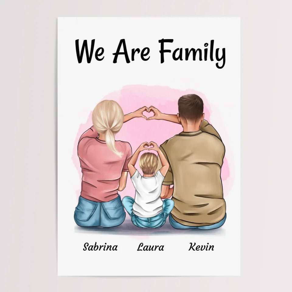 Familie Mama Papa Kind Poster Geschenk personalisiert - Cantty