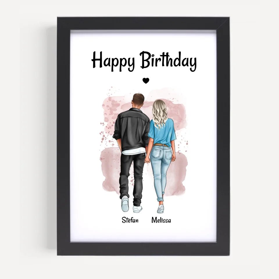 Paar Bild Geschenk personalisiert, Freund & Freundin Poster Geburtstagsgeschenk - Cantty
