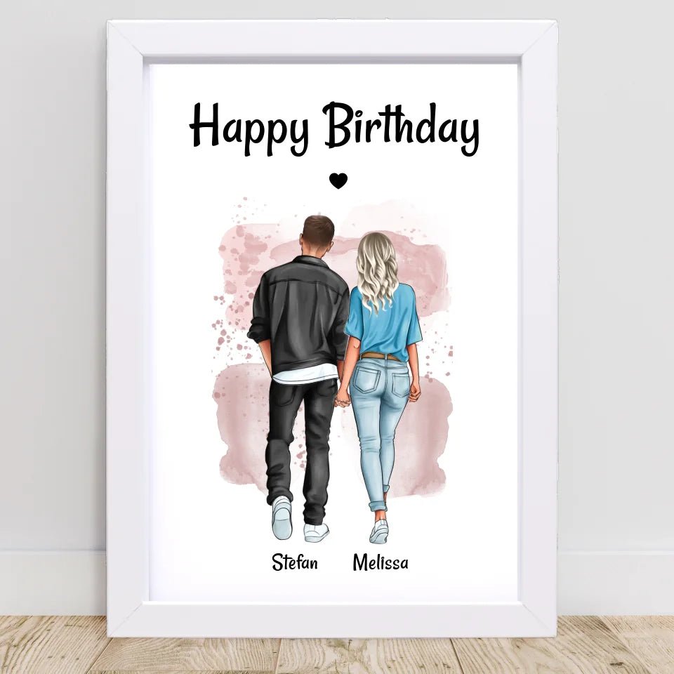 Paar Bild Geschenk personalisiert, Freund & Freundin Poster Geburtstagsgeschenk - Cantty