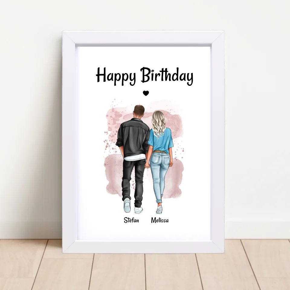 Paar Bild Geschenk personalisiert, Freund & Freundin Poster Geburtstagsgeschenk - Cantty