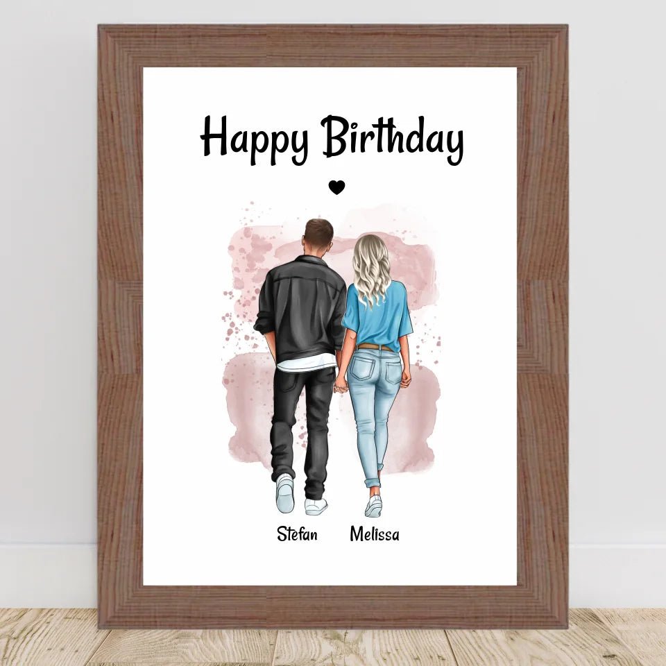 Paar Bild Geschenk personalisiert, Freund & Freundin Poster Geburtstagsgeschenk - Cantty