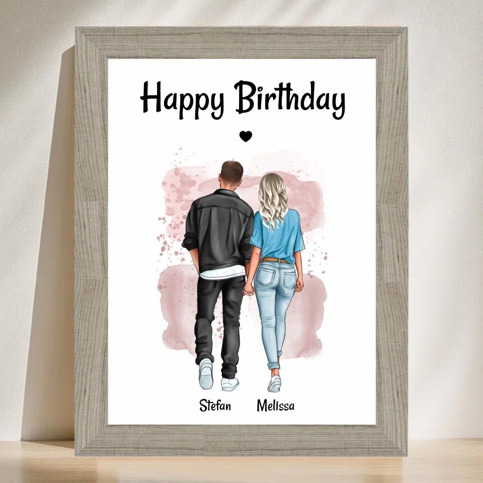 Paar Bild Geschenk personalisiert, Freund & Freundin Poster Geburtstagsgeschenk - Cantty