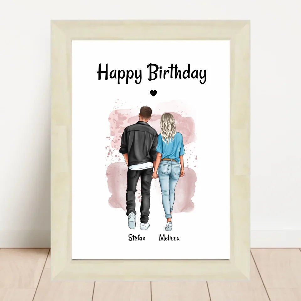 Paar Bild Geschenk personalisiert, Freund & Freundin Poster Geburtstagsgeschenk - Cantty