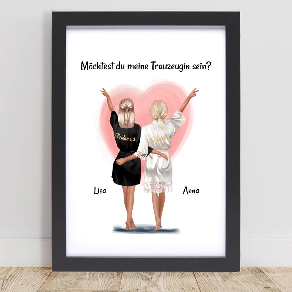 Geschenk Trauzeugin Fragen Bild personalisiert - Cantty
