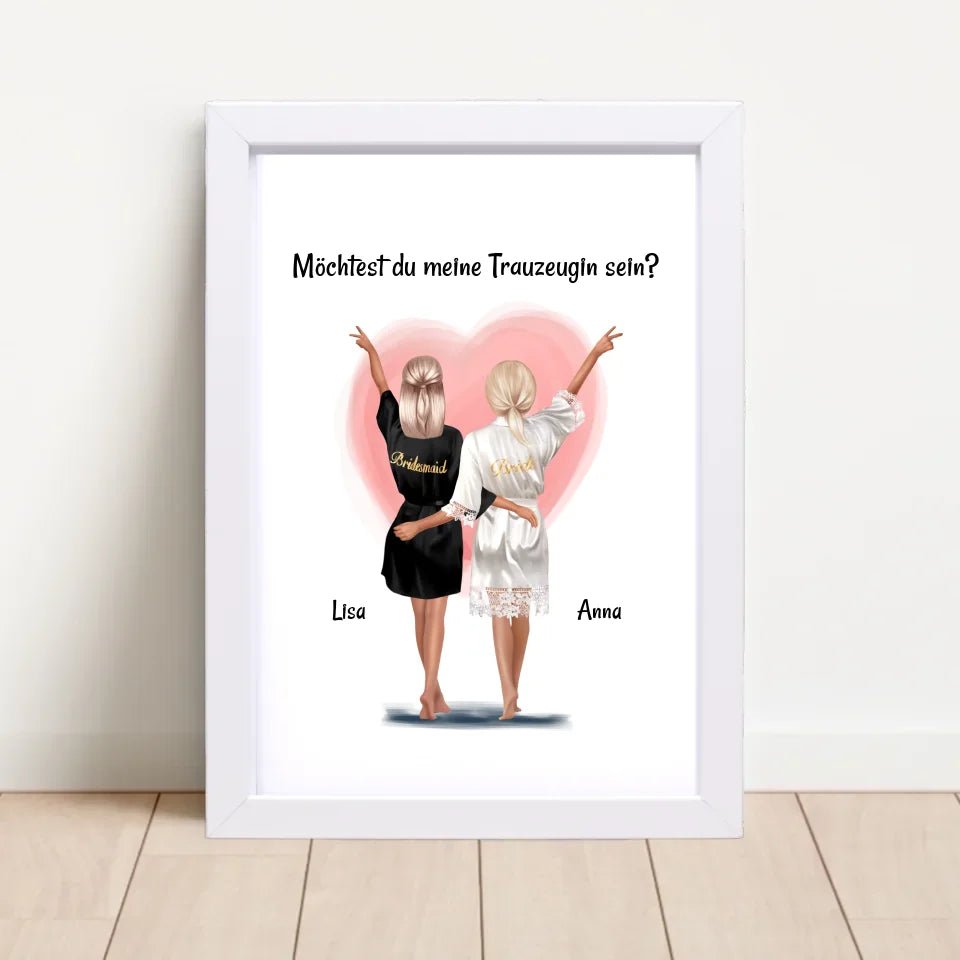 Geschenk Trauzeugin Fragen Bild personalisiert - Cantty