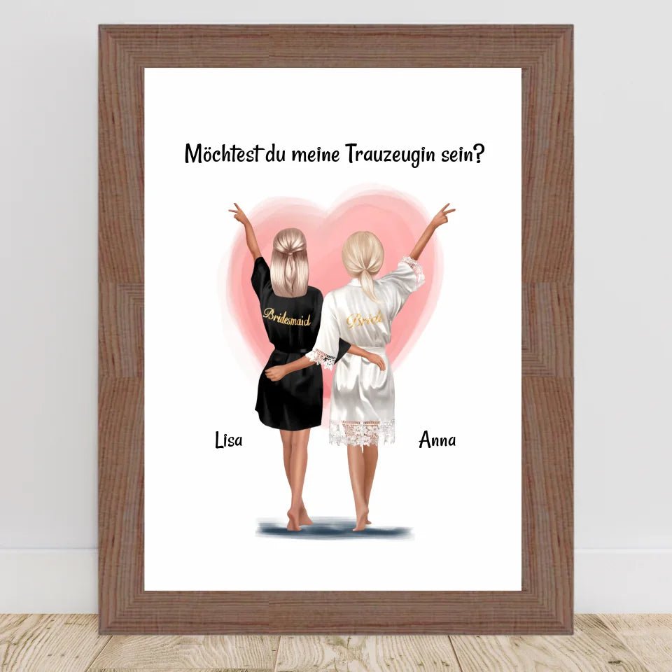 Geschenk Trauzeugin Fragen Bild personalisiert - Cantty