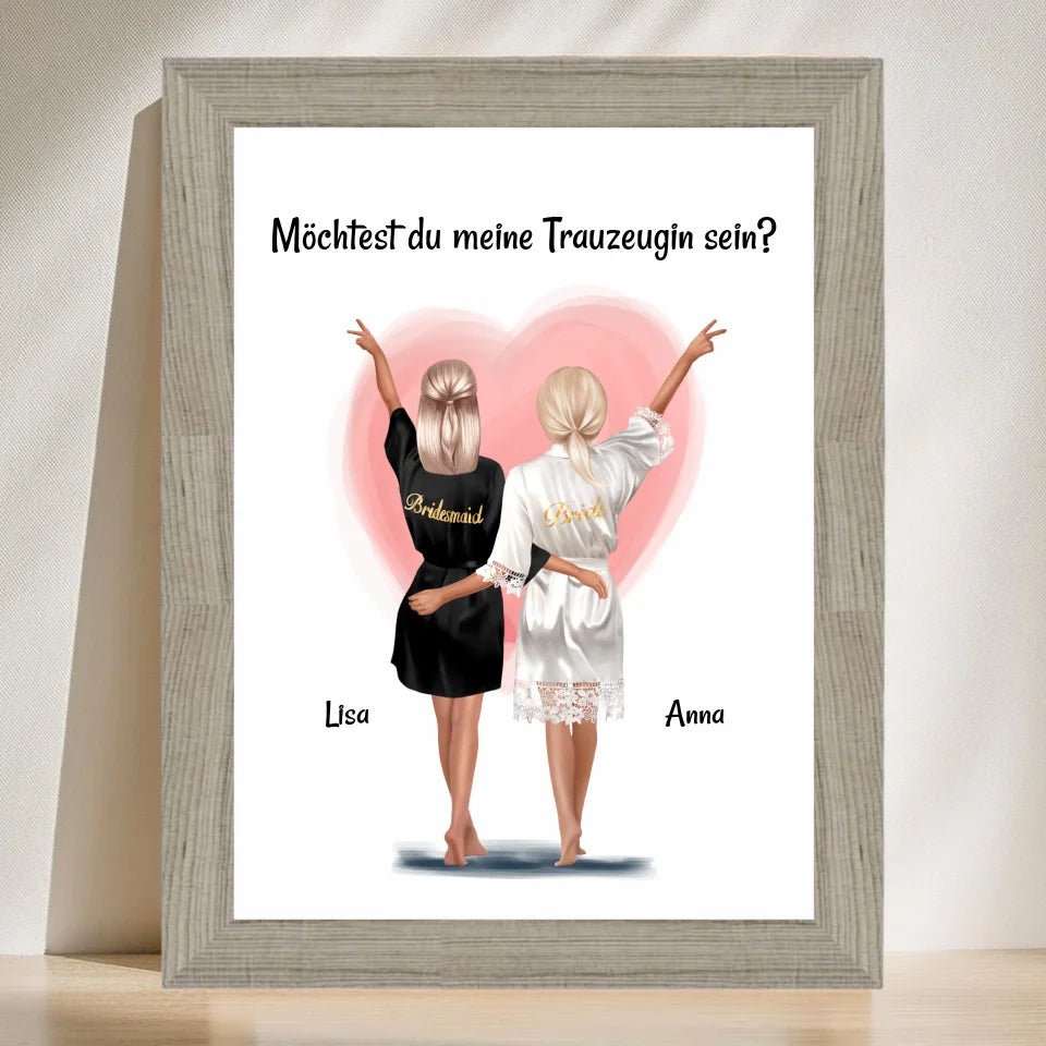 Geschenk Trauzeugin Fragen Bild personalisiert - Cantty