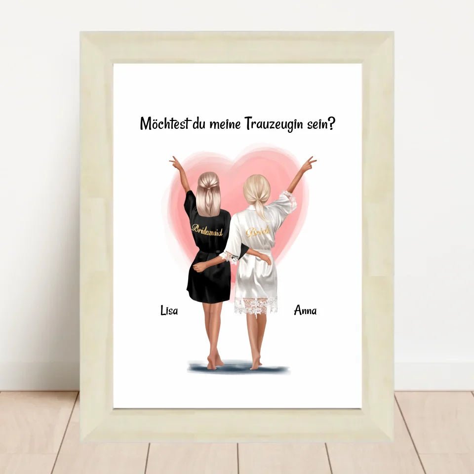 Geschenk Trauzeugin Fragen Bild personalisiert - Cantty
