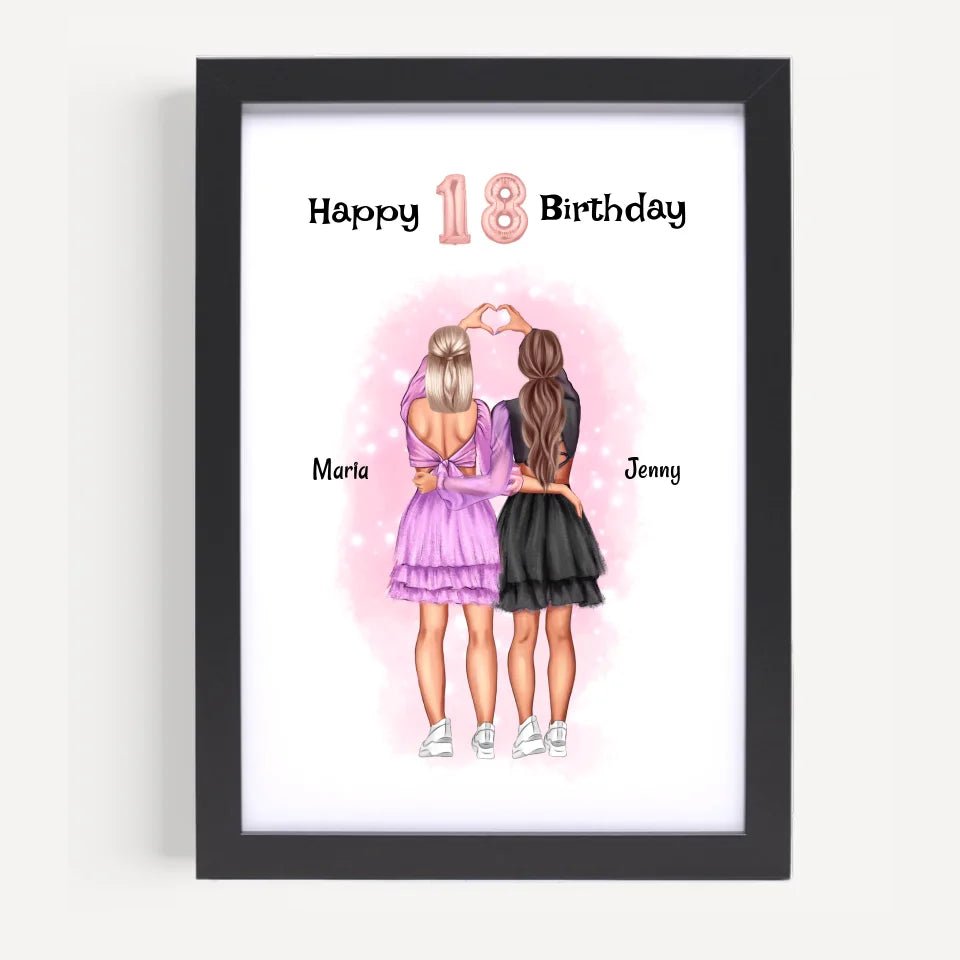 Mädchen 18 Geburtstag beste Freundin Bild personalisiert - Cantty