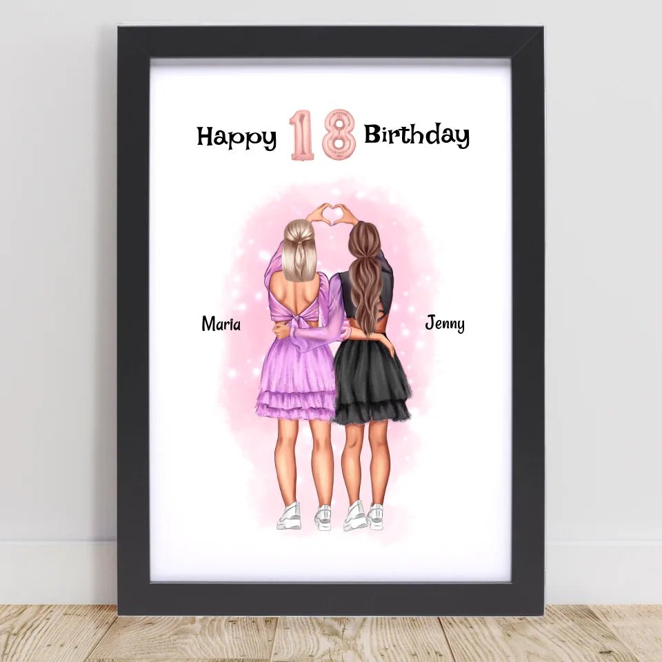 Mädchen 18 Geburtstag beste Freundin Bild personalisiert - Cantty