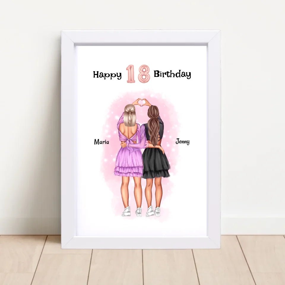 Mädchen 18 Geburtstag beste Freundin Bild personalisiert - Cantty