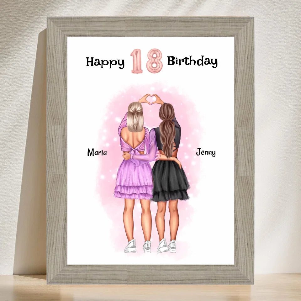 Mädchen 18 Geburtstag beste Freundin Bild personalisiert - Cantty