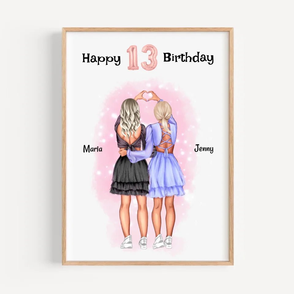 13 Geburtstag Mädchen Bild beste Freundin personalisiert - Cantty