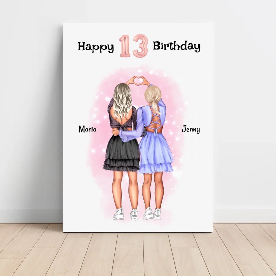 13 Geburtstag Mädchen Bild beste Freundin personalisiert - Cantty