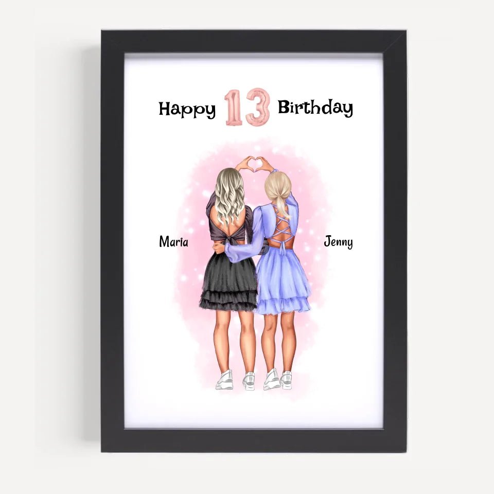 13 Geburtstag Mädchen Bild beste Freundin personalisiert - Cantty