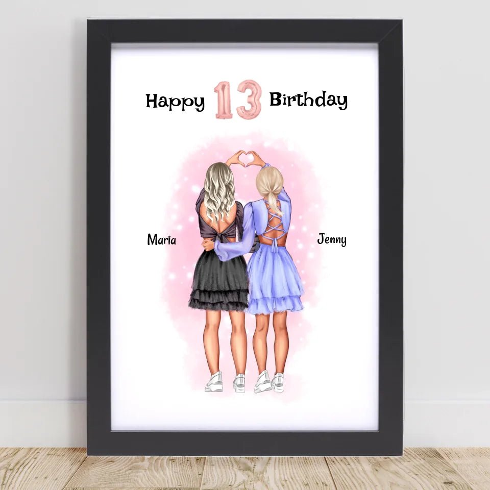 13 Geburtstag Mädchen Bild beste Freundin personalisiert - Cantty