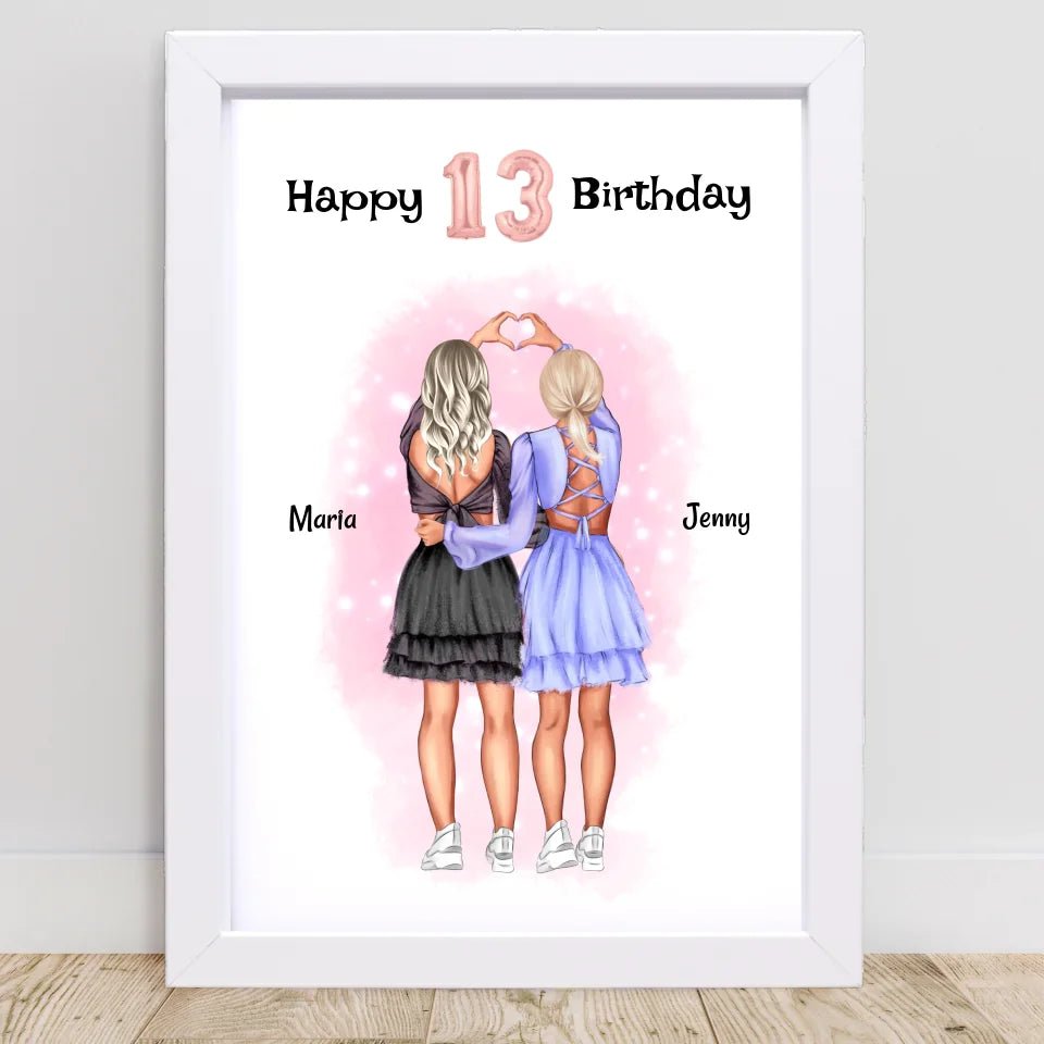 13 Geburtstag Mädchen Bild beste Freundin personalisiert - Cantty