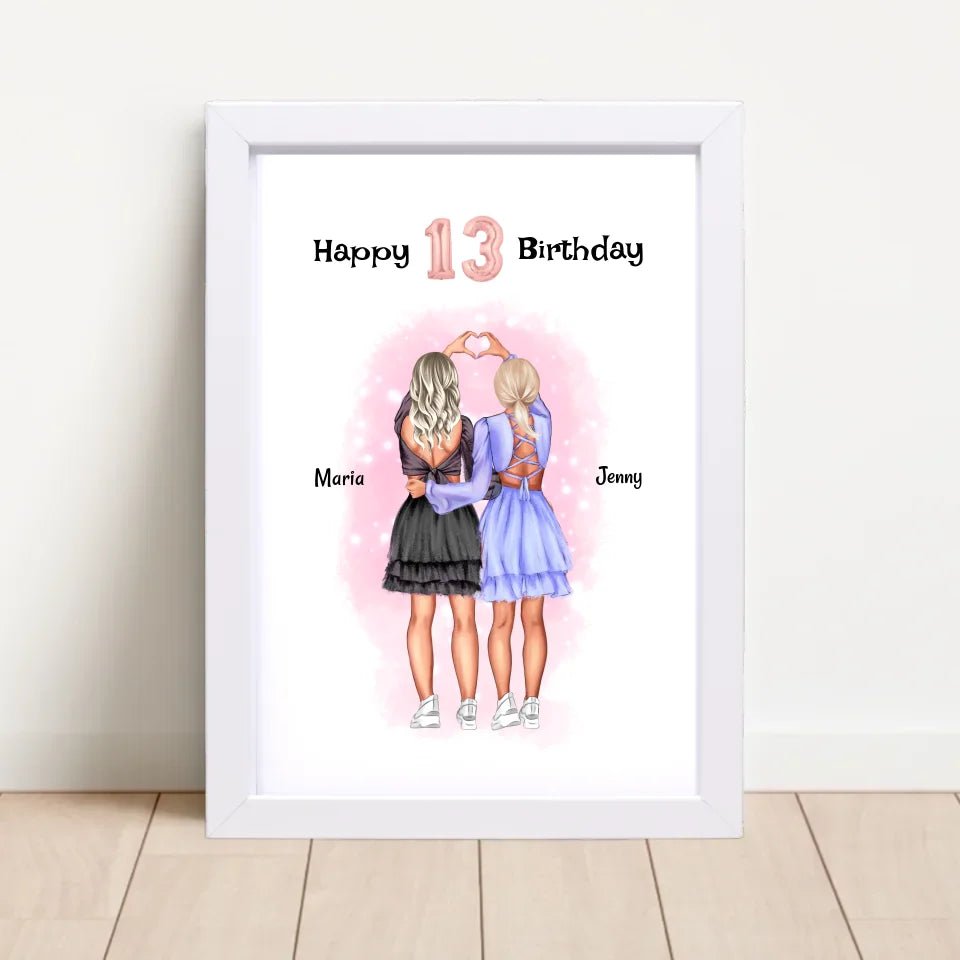 13 Geburtstag Mädchen Bild beste Freundin personalisiert - Cantty