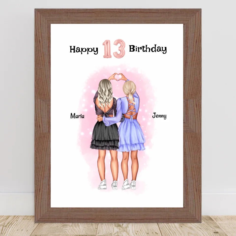 13 Geburtstag Mädchen Bild beste Freundin personalisiert - Cantty
