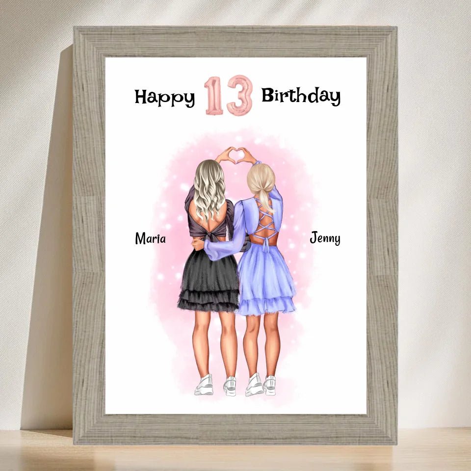 13 Geburtstag Mädchen Bild beste Freundin personalisiert - Cantty