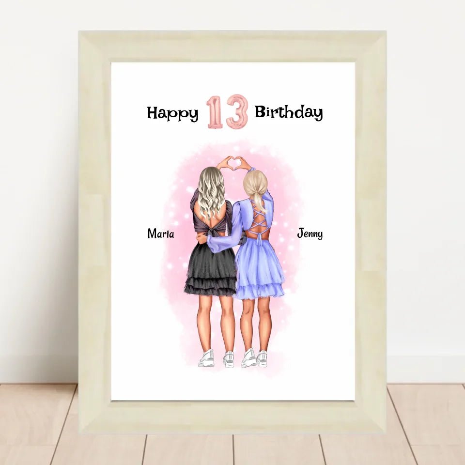 13 Geburtstag Mädchen Bild beste Freundin personalisiert - Cantty