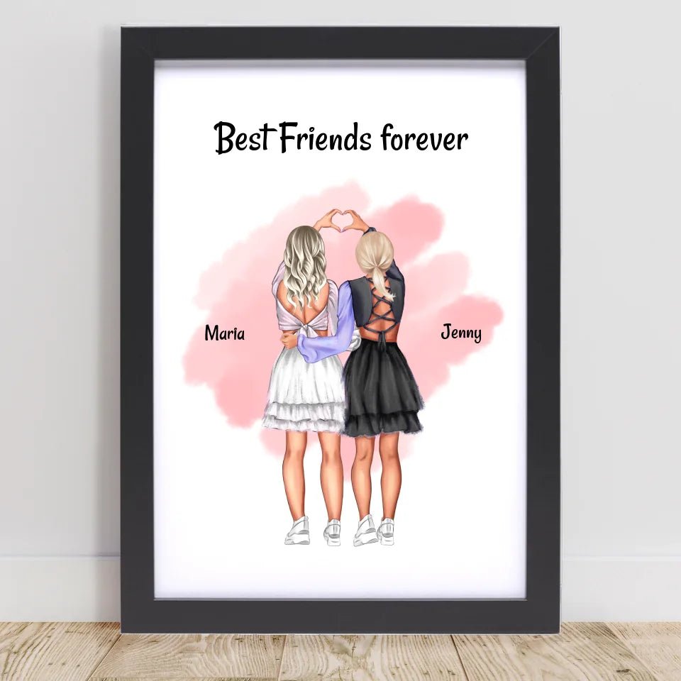 Beste Freundin Mädchen Poster personalisiert - Cantty