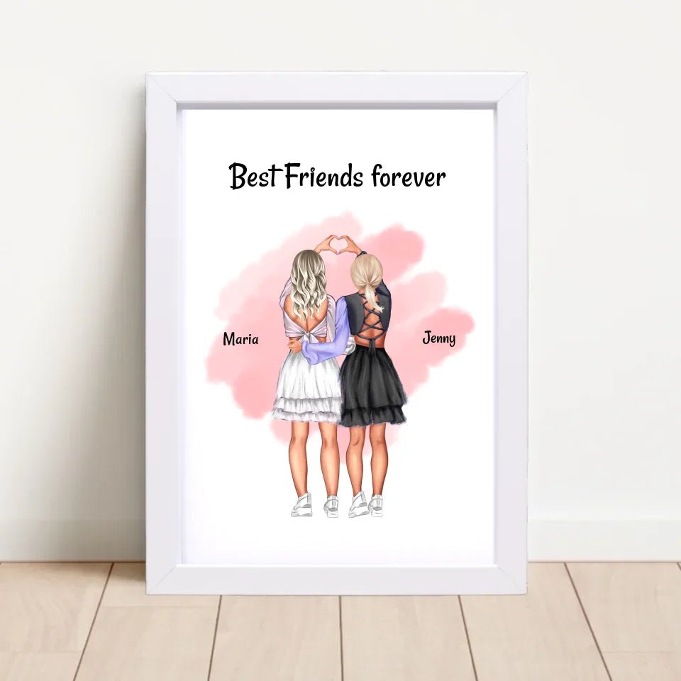 Beste Freundin Mädchen Poster personalisiert - Cantty