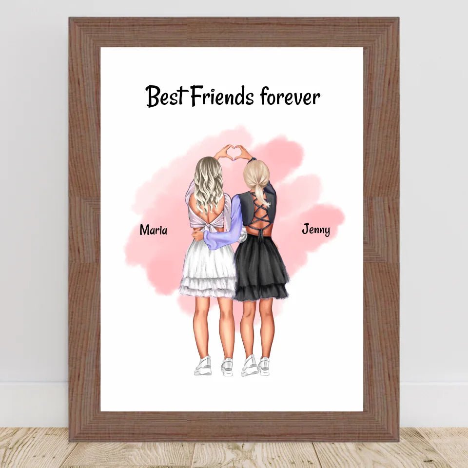 Beste Freundin Mädchen Poster personalisiert - Cantty