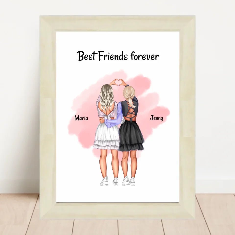 Beste Freundin Mädchen Poster personalisiert - Cantty