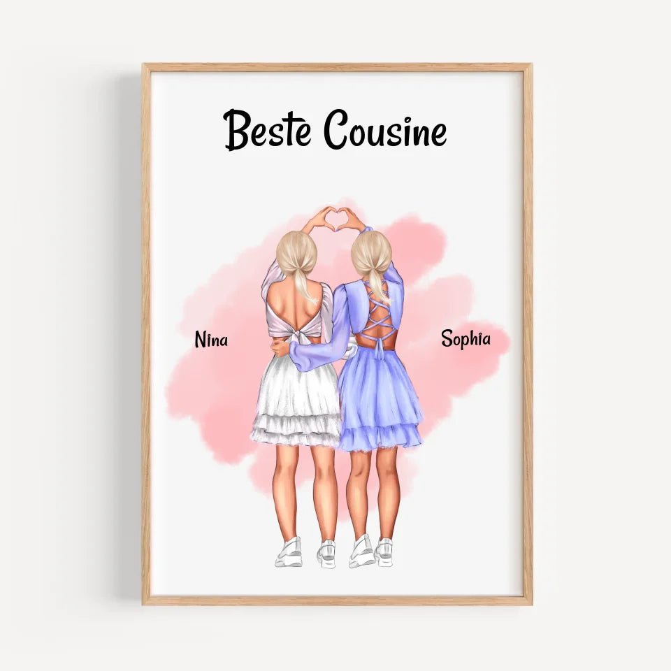 Geschenk Cousine Bild & Poster personalisiert - Cantty