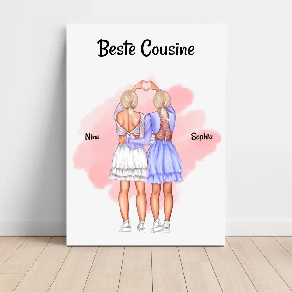 Geschenk Cousine Bild & Poster personalisiert - Cantty