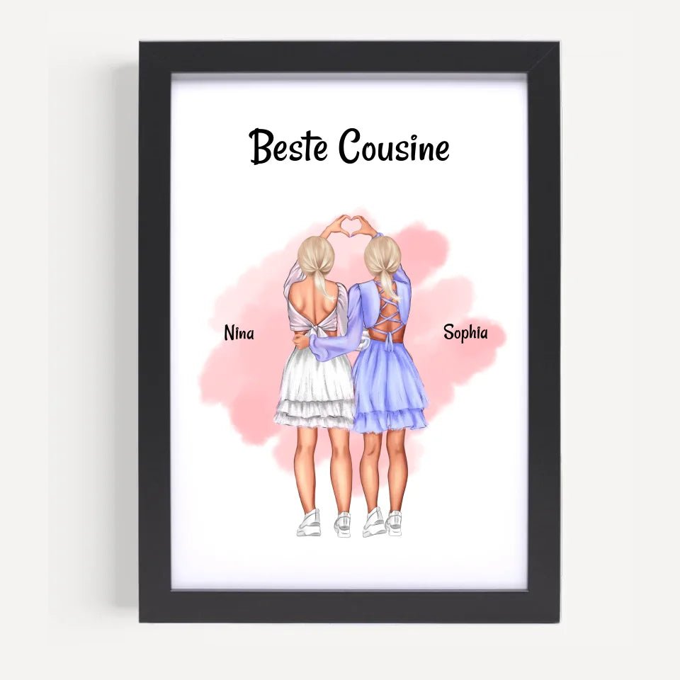 Geschenk Cousine Bild & Poster personalisiert - Cantty