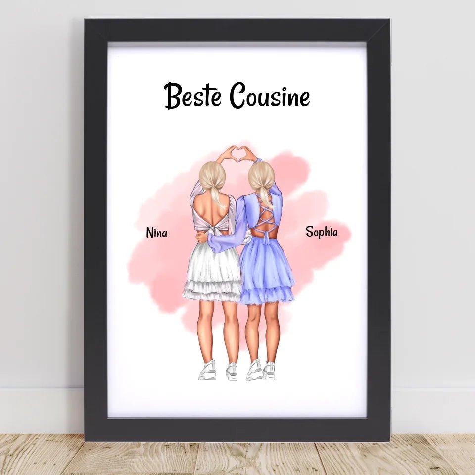 Geschenk Cousine Bild & Poster personalisiert - Cantty