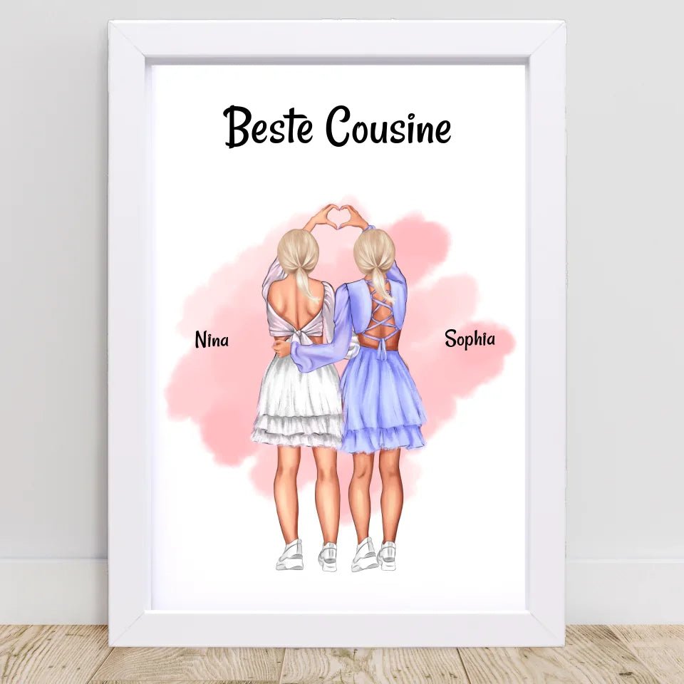 Geschenk Cousine Bild & Poster personalisiert - Cantty