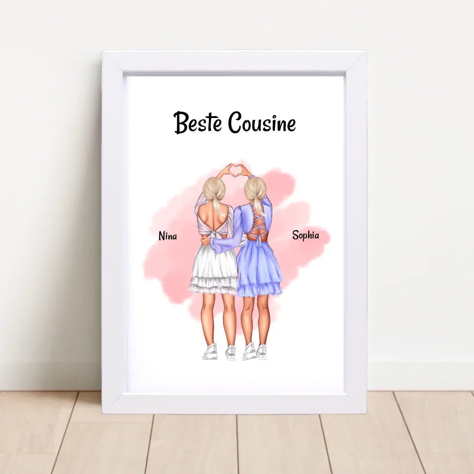 Geschenk Cousine Bild & Poster personalisiert - Cantty
