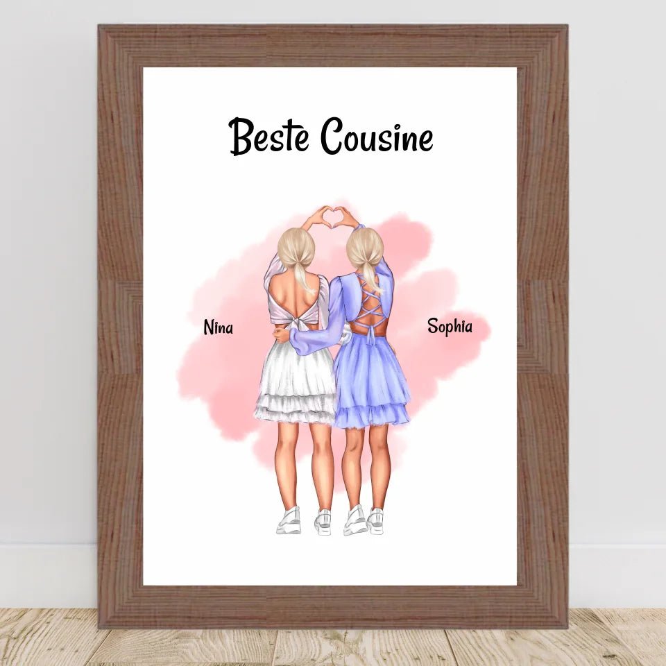 Geschenk Cousine Bild & Poster personalisiert - Cantty