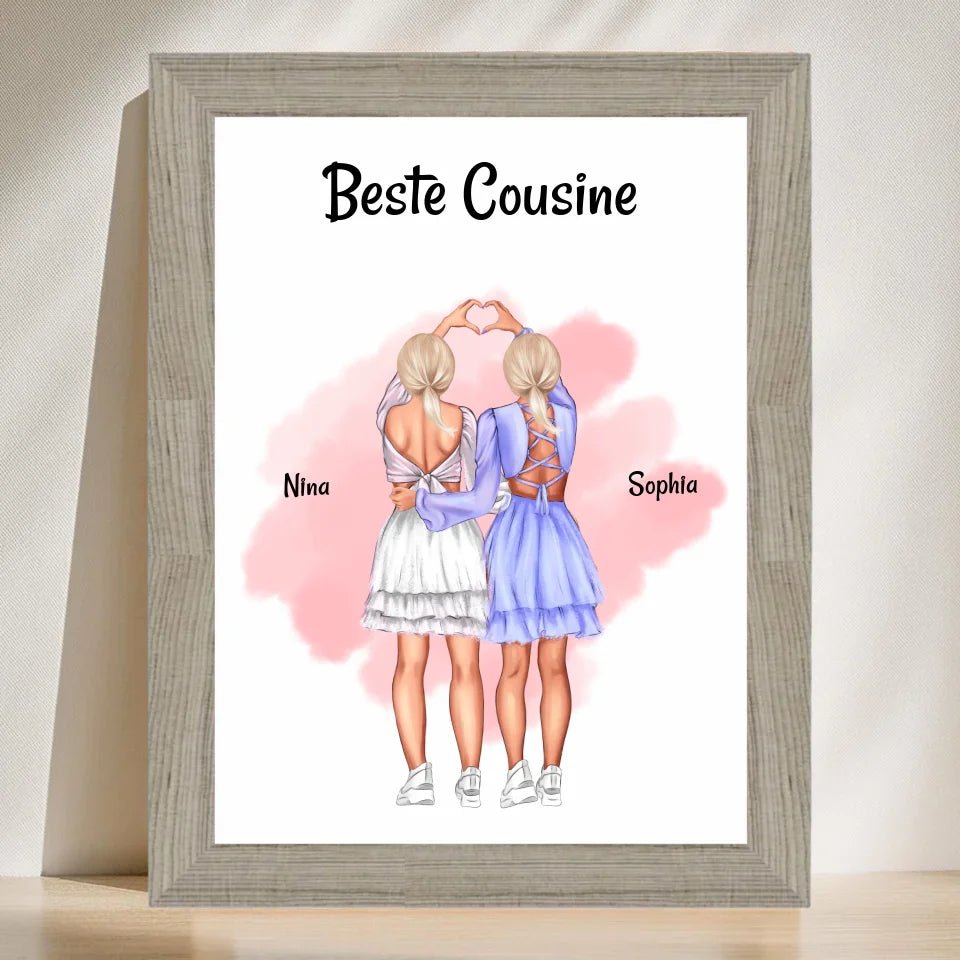 Geschenk Cousine Bild & Poster personalisiert - Cantty