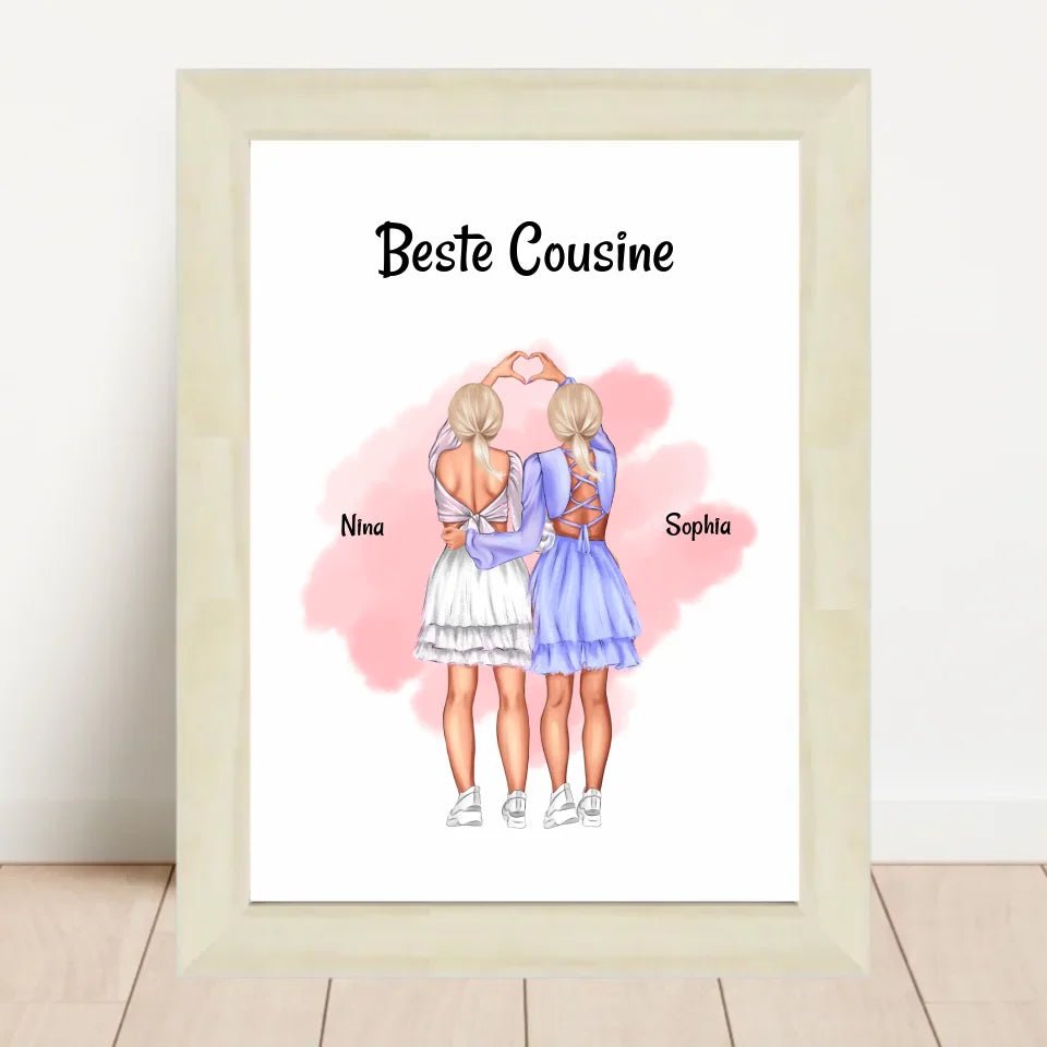 Geschenk Cousine Bild & Poster personalisiert - Cantty