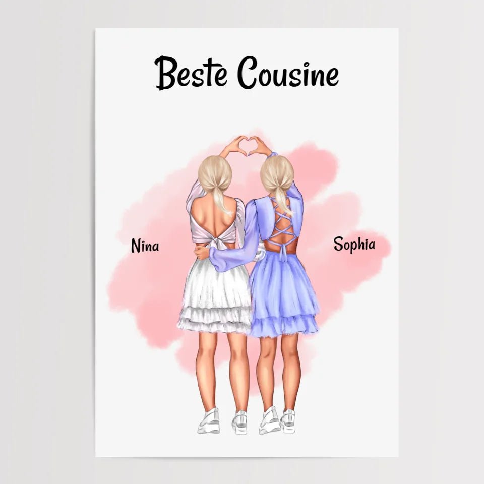 Geschenk Cousine Bild & Poster personalisiert - Cantty
