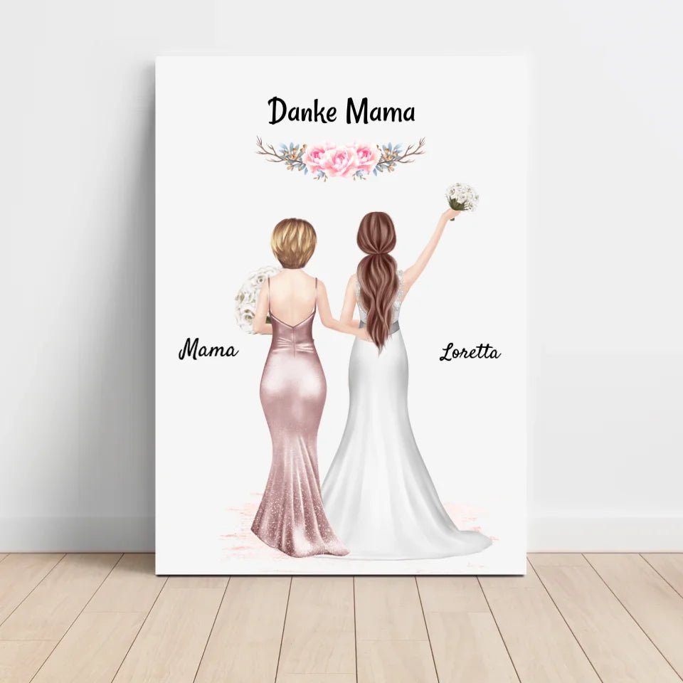 Brautmutter und Braut Bild personalisiert, Dankeschön Geschenk - Cantty