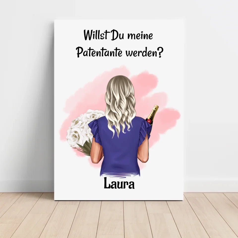Geschenk Patentante Fragen Bild personalisiert - Cantty